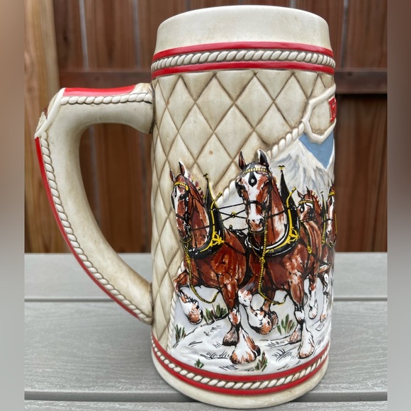Budweiser Other - VTG Budweiser 1985 Holiday Clydestales Beer Stein - Ceramarte- Brazil “A” Series